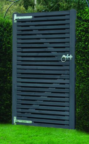 KDM Anthracite Superior Double Slatted Gate