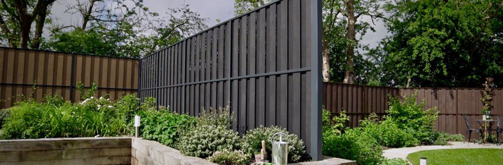durapost composite fencing in a stunning garden
