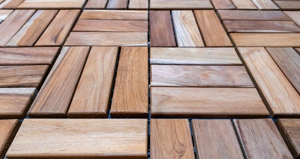 a close up of garden decking tiles