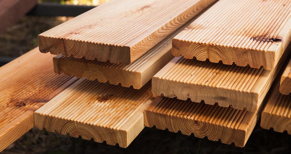 a close up of timber decking boards