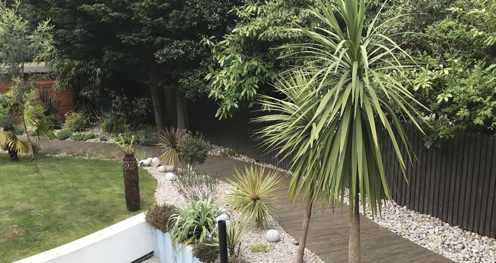 a decking path from a height