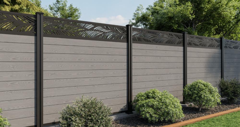 moroccan style privacy screen topper on a composite fence