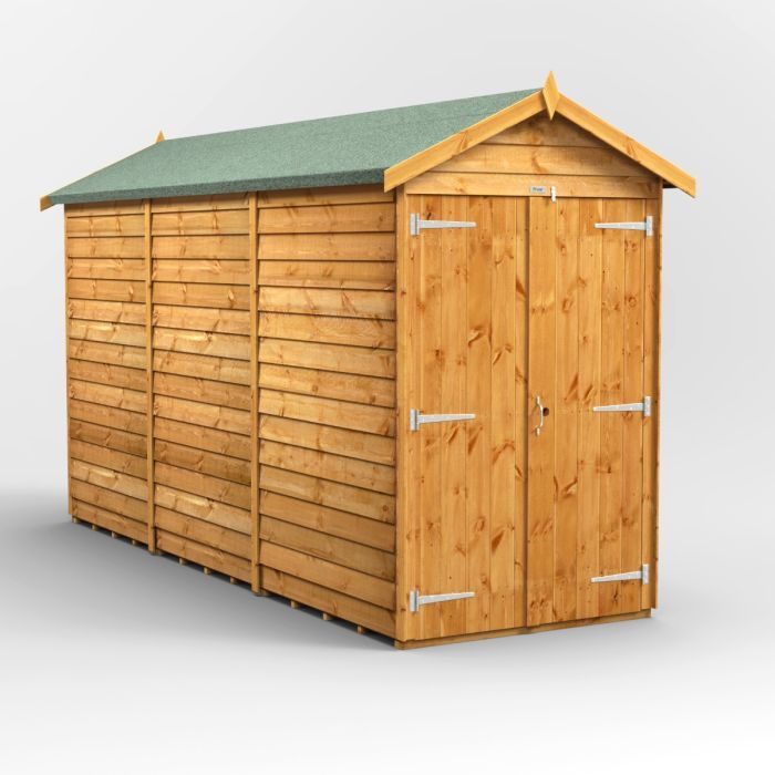 12x4 Overlap Windowless Apex Double Door EZI Shed