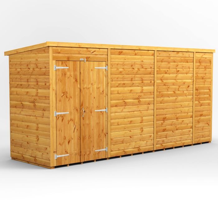14x4 Windowless Pent Double Door EZI Shed