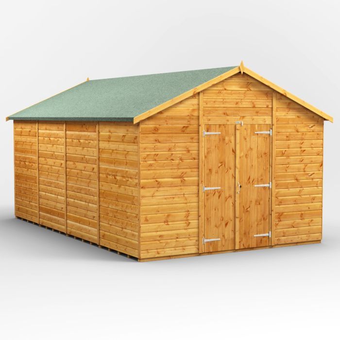16x10 Windowless Apex Double Door EZI Shed