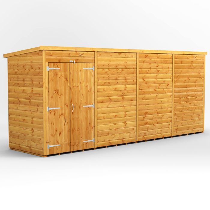 16x4 Windowless Pent Double Door EZI Shed