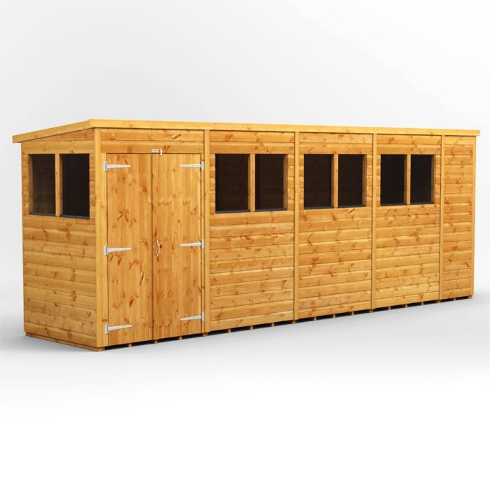 18x4 Pent Double Door EZI Shed