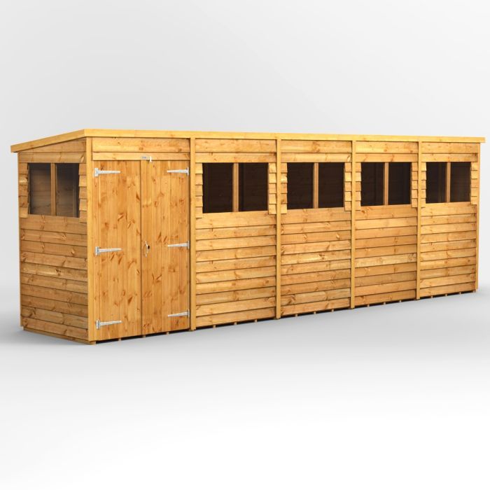 20x4 Overlap Pent Double Door EZI Shed