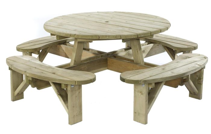 KDM Elite Round Table with Bench Seats KDM Elite Round Table with Bench Seats