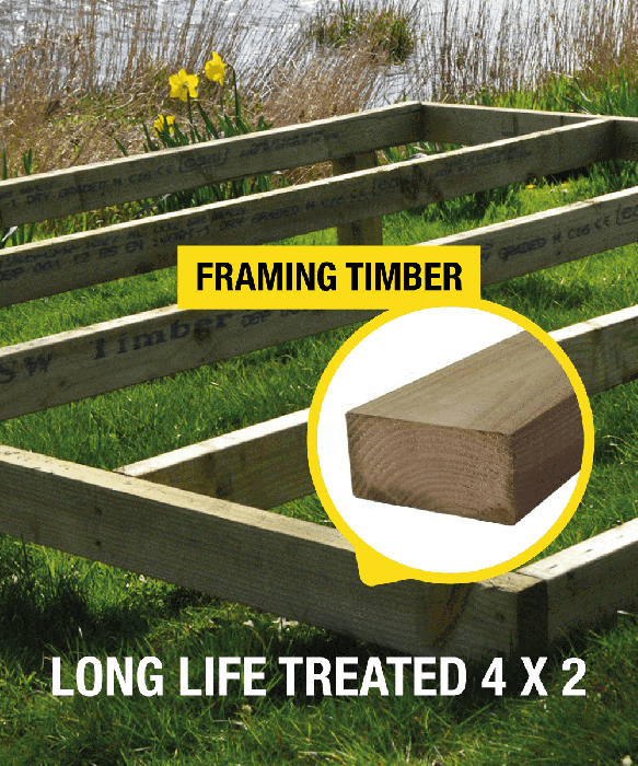 Fully Finished Ultimate Composite Decking Kit With Timber Subframe 4.0m x 4.2m  - Charcoal