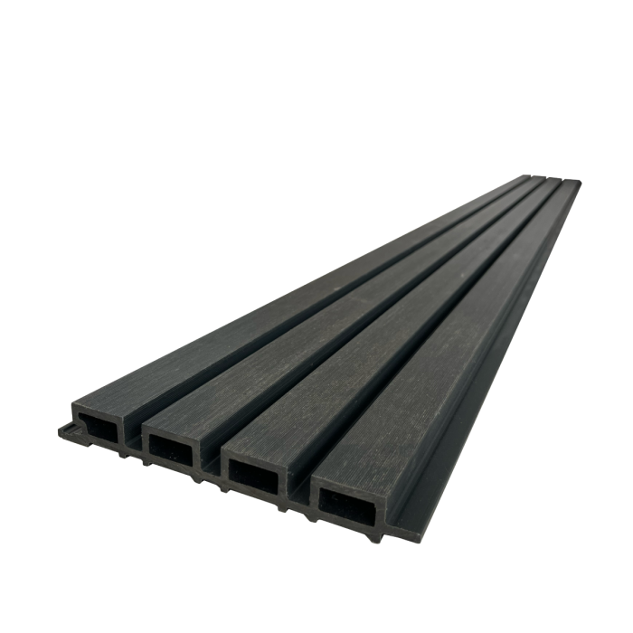 Slatted Composite Cladding Wall Panel - Anthracite Grey - 2m Slatted Composite Cladding Wall Panel - Anthracite Grey - 2m