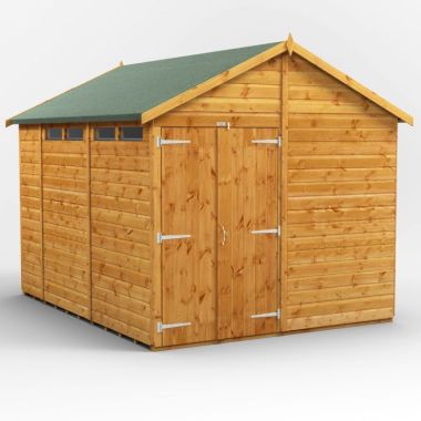 10x8 Apex Security Double Door EZI Shed