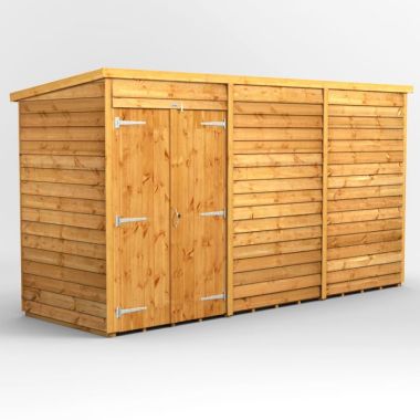 12x4 Overlap Windowless Pent Double Door EZI Shed
