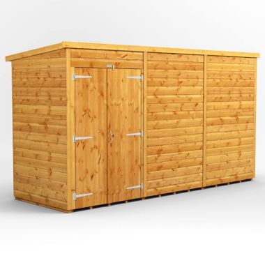 12x4 Windowless Pent Double Door EZI Shed