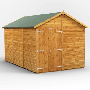 12x8 Windowless Apex Double Door EZI Shed