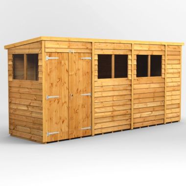 14x4 Overlap Pent Double Door EZI Shed