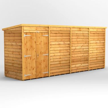 16x4 Overlap Windowless Pent Double Door EZI Shed