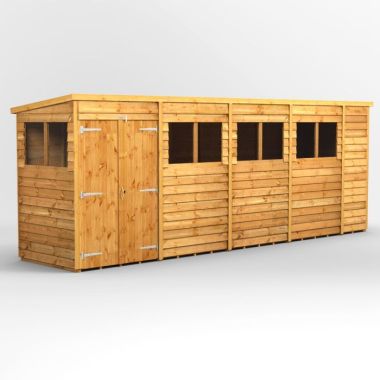 18x4 Overlap Pent Double Door EZI Shed