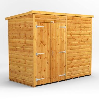 8x4 Windowless Pent Double Door EZI Shed