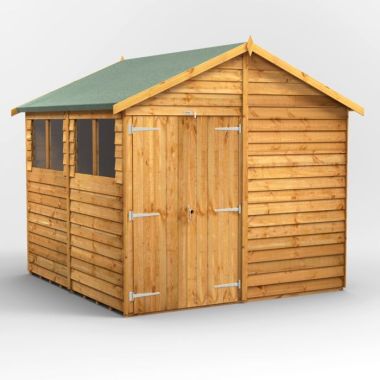 8x8 Overlap Apex Double Door EZI Shed