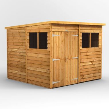 8x8 Overlap Pent Double Door EZI Shed