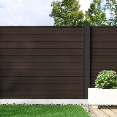 Mocha - Composite Fence Panel Kit With Aluminium Posts