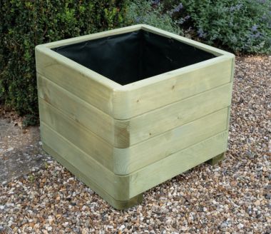 Smooth square Wooden planter