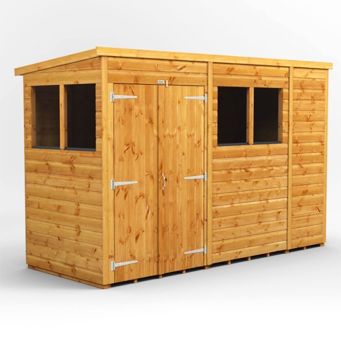 10x4 Pent Double Door EZI Shed
