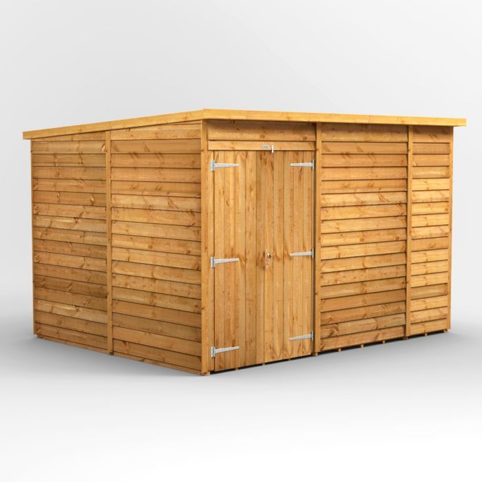 10x8 Overlap Windowless Pent Double Door EZI Shed