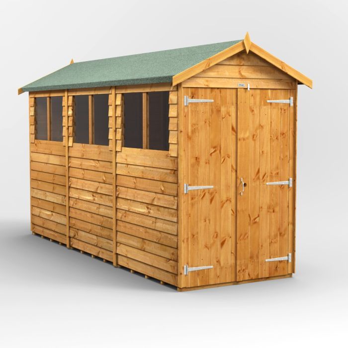 12x4 Overlap Apex Double Door EZI Shed