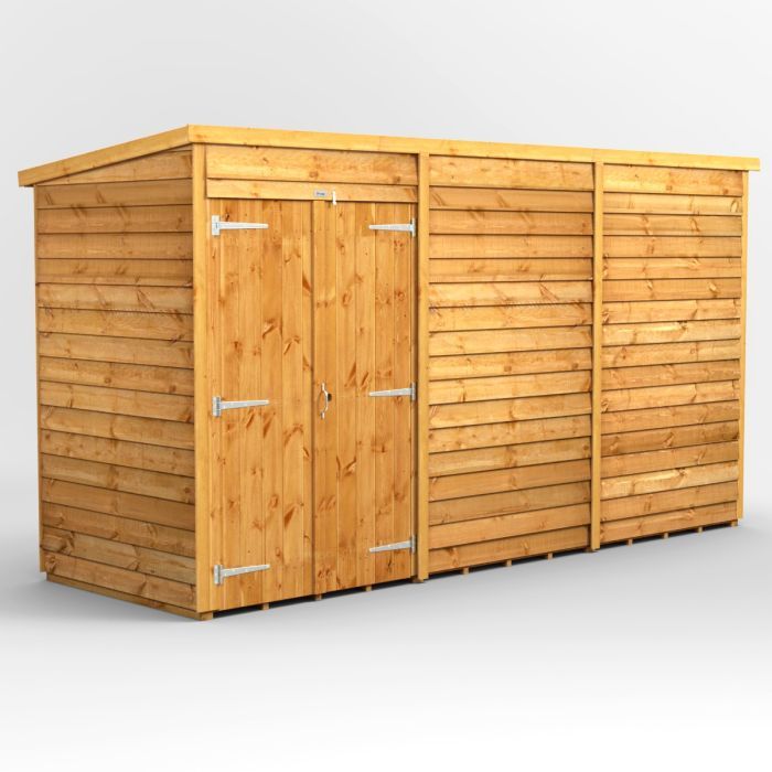 12x4 Overlap Windowless Pent Double Door EZI Shed