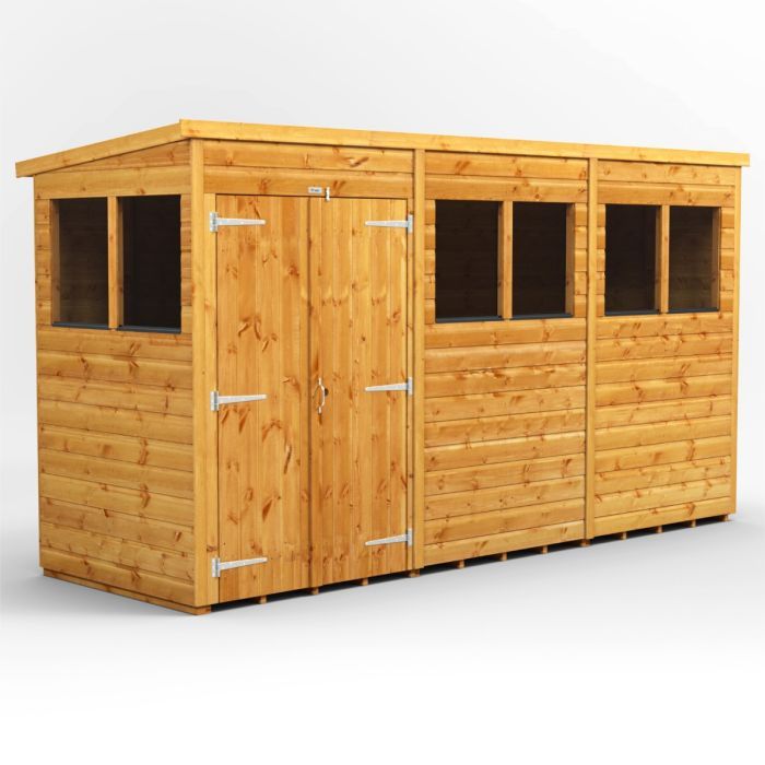 12x4 Pent Double Door EZI Shed