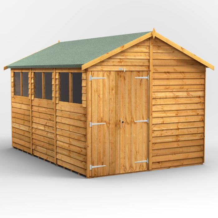 12x8 Overlap Apex Double Door EZI Shed