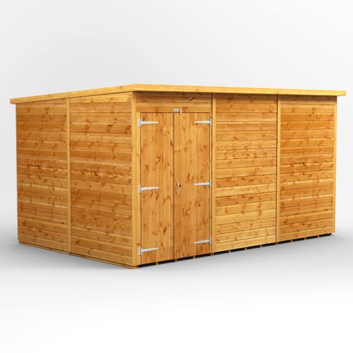12x8 Windowless Pent Double Door EZI Shed