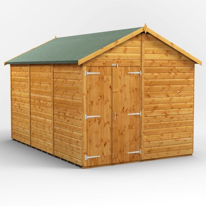 12x8 Windowless Apex Double Door EZI Shed