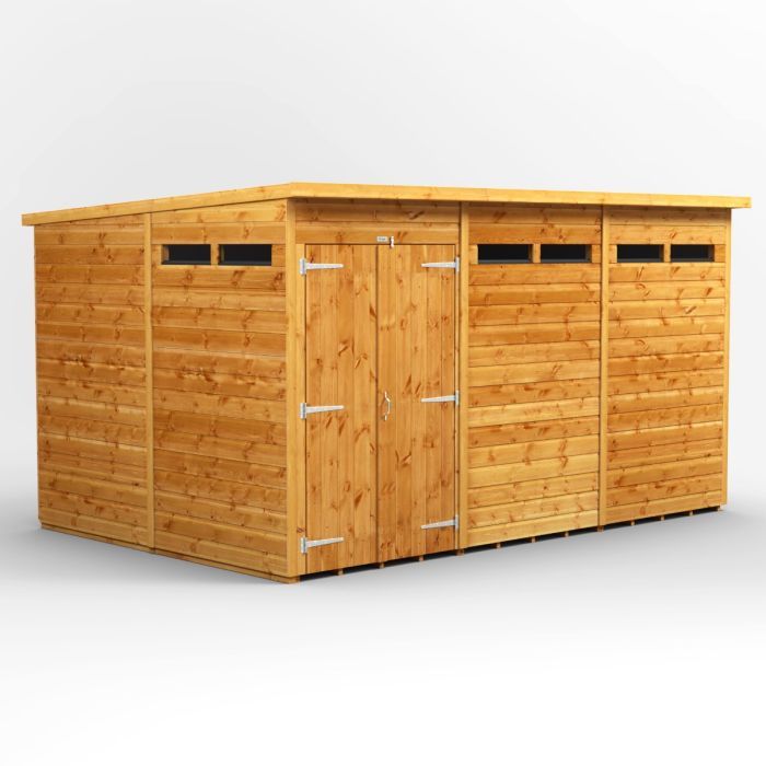 12x8 Pent Security Double Door EZI Shed