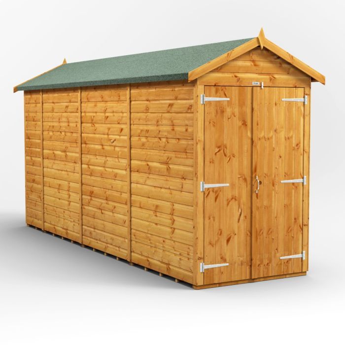 14x4 Windowless Apex Double Door EZI Shed