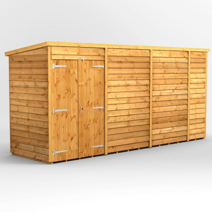 14x4 Overlap Windowless Pent Double Door EZI Shed