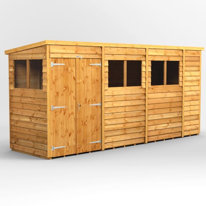 14x4 Overlap Pent Double Door EZI Shed