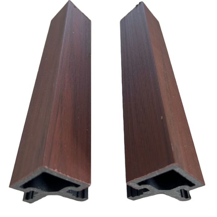 Slatted Composite Cladding Wall Panel Corner Trim - Teak - 3m