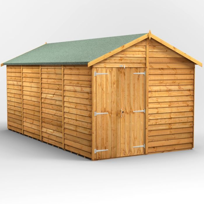 16x8 Overlap Windowless Apex Double Door EZI Shed