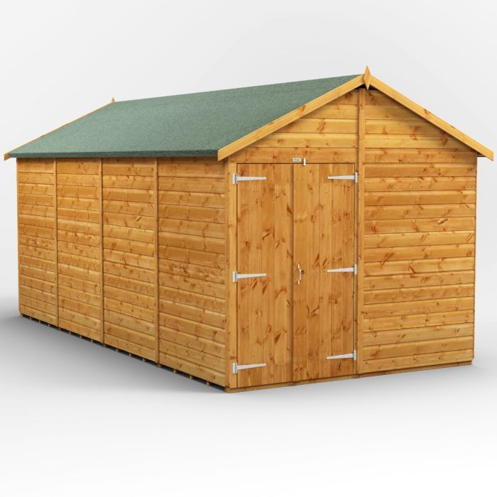 16x8 Windowless Apex Double Door EZI Shed
