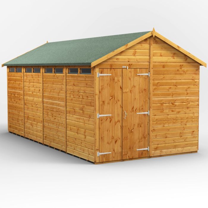 16x8 Apex Security Double Door EZI Shed