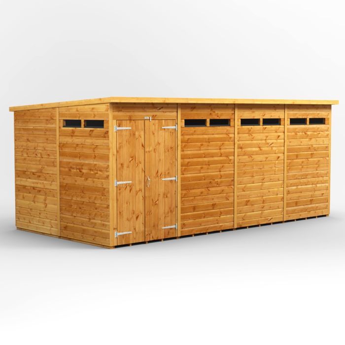 16x8 Pent Security Double Door EZI Shed