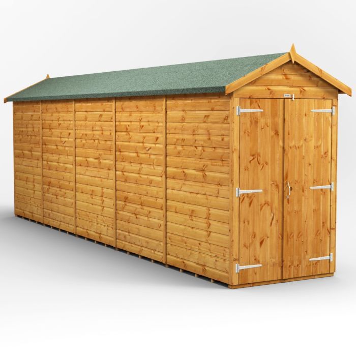 20x4 Windowless Apex Double Door EZI Shed