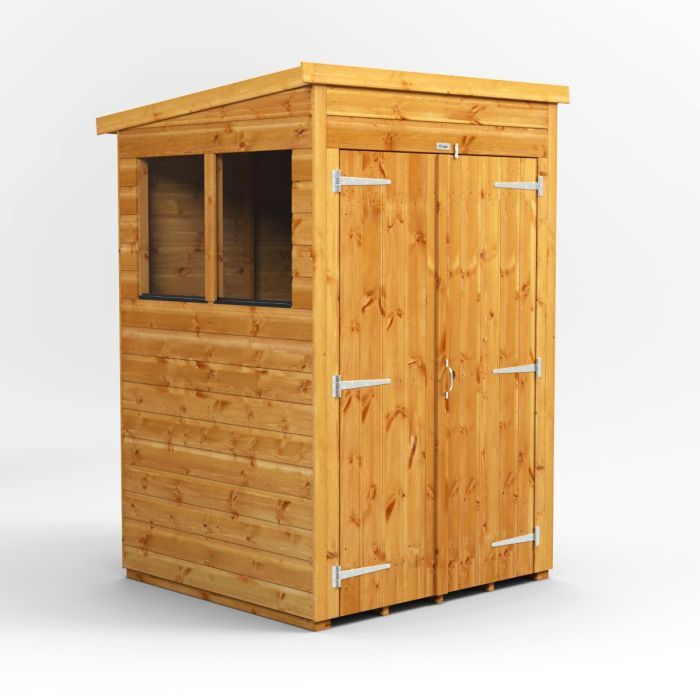 4x4 Pent Double Door EZI Shed