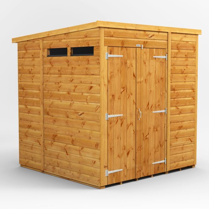 6x6 Pent Security Double Door EZI Shed