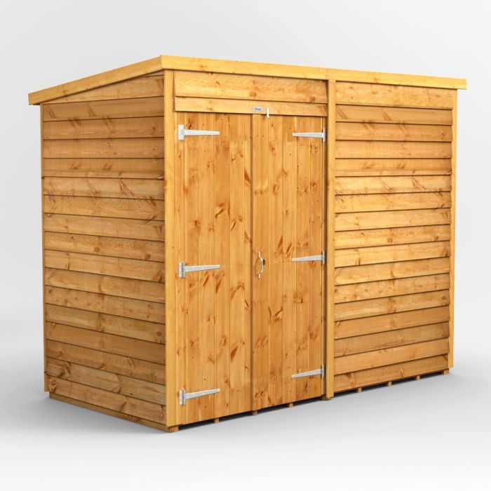 8x4 Overlap Windowless Pent Double Door EZI Shed