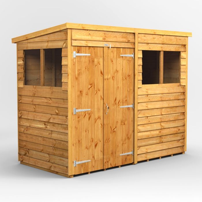 8x4 Overlap Pent Double Door EZI Shed