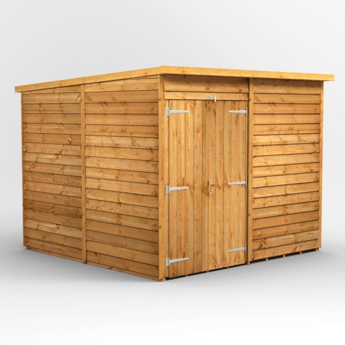 8x8 Overlap Windowless Pent Double Door EZI Shed